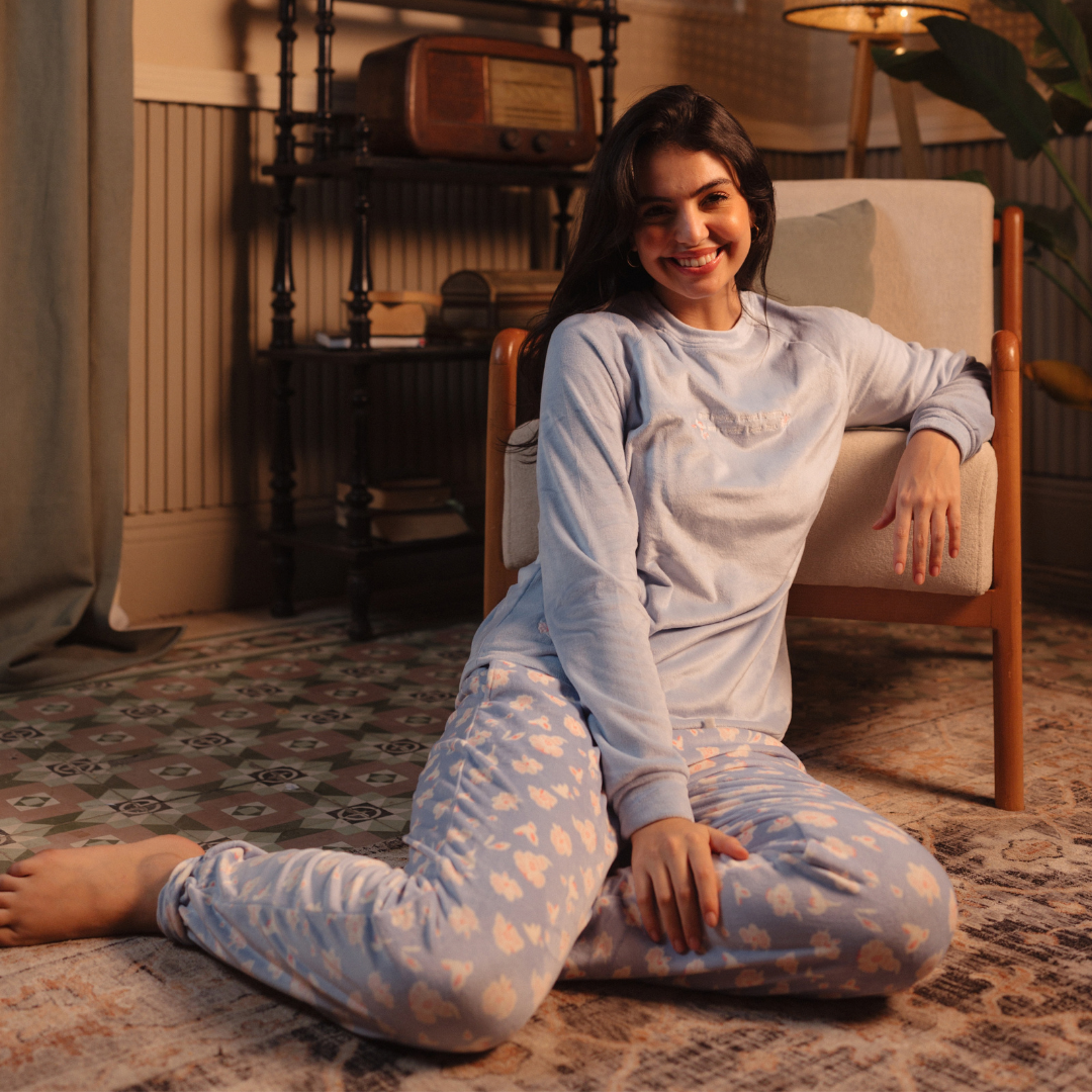 Snow Flowers Women pajama in lilac