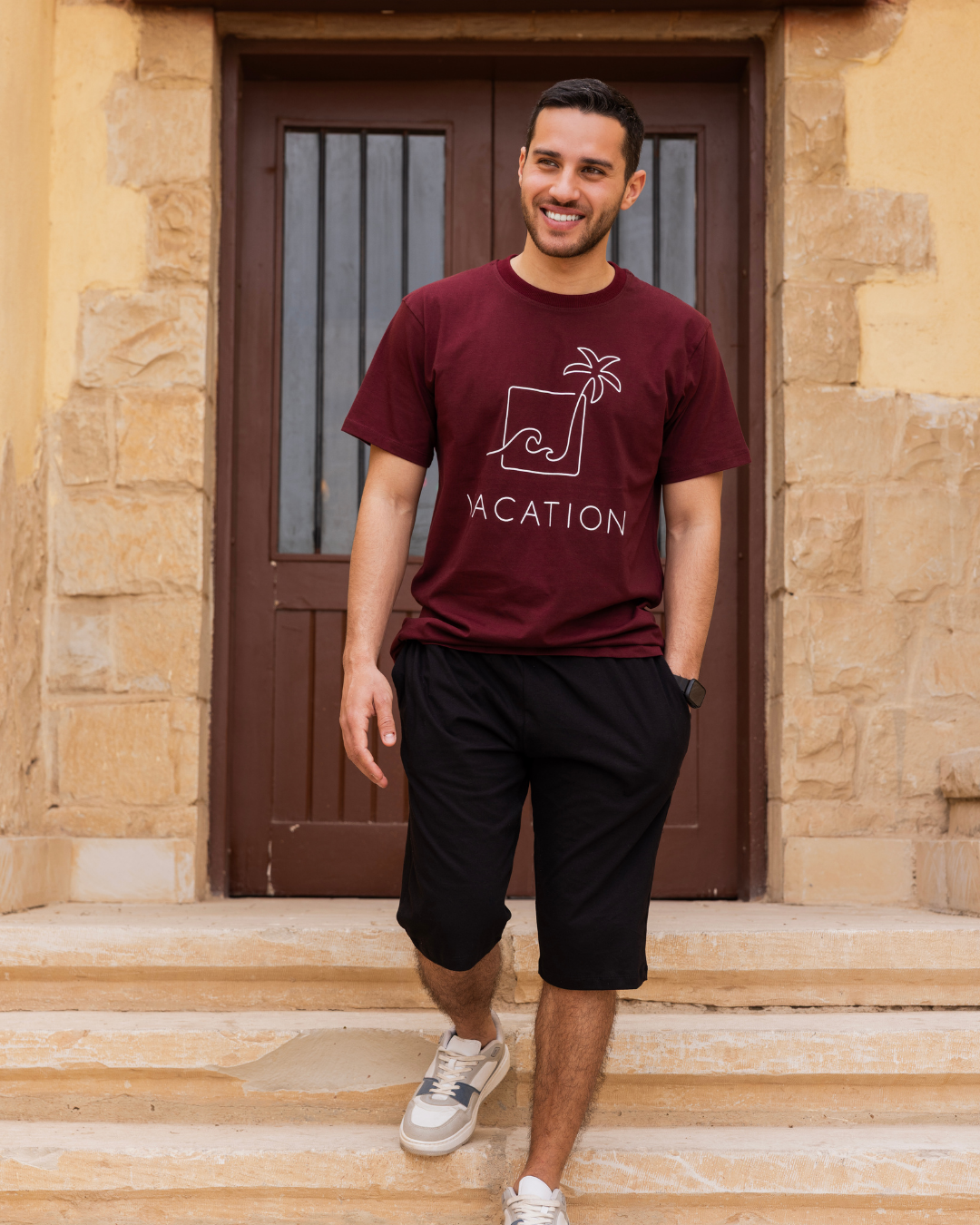 Vacation men's pajamas, half sleeves and pentacourt
