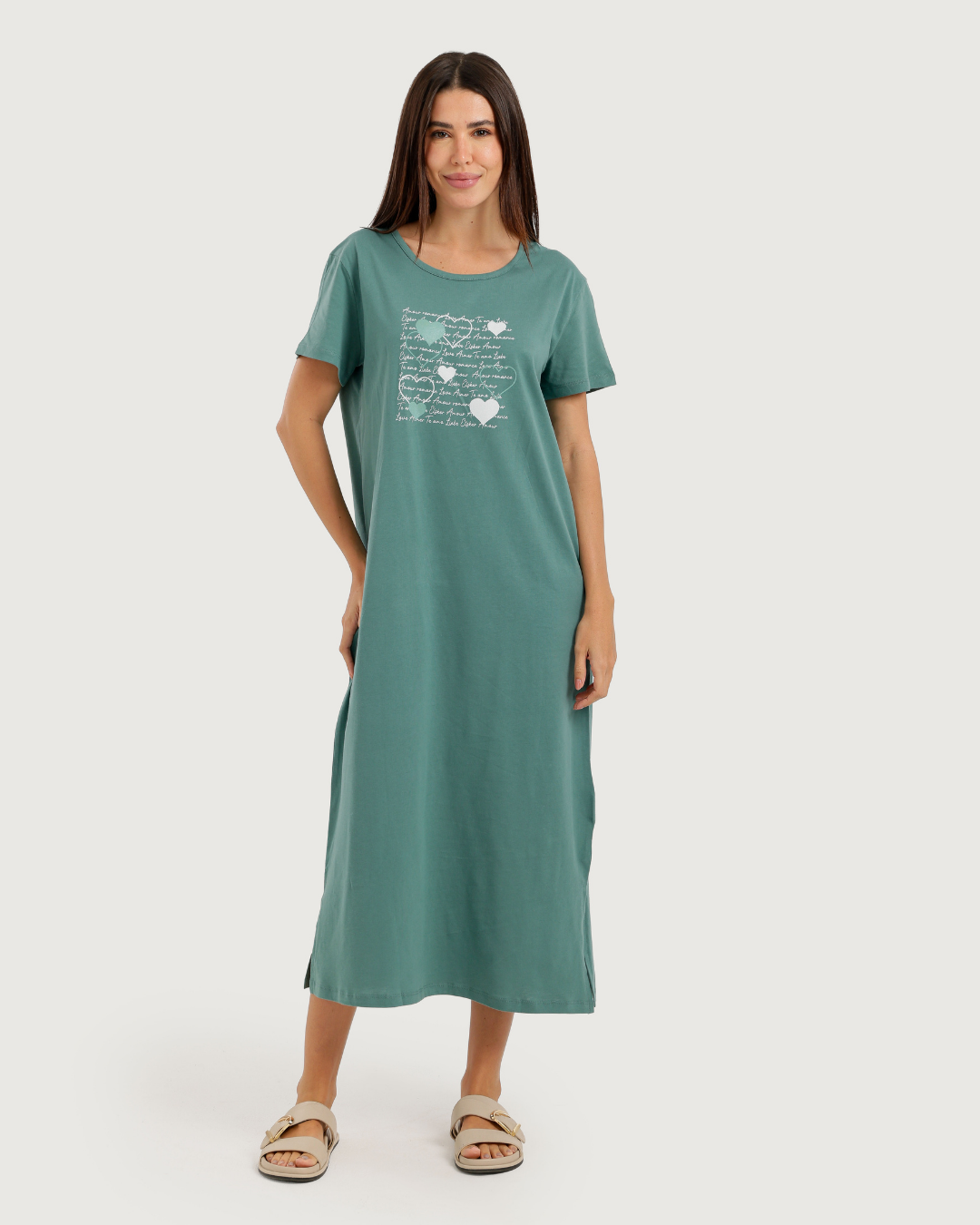 Long Women's Nightshirt with Chest Print