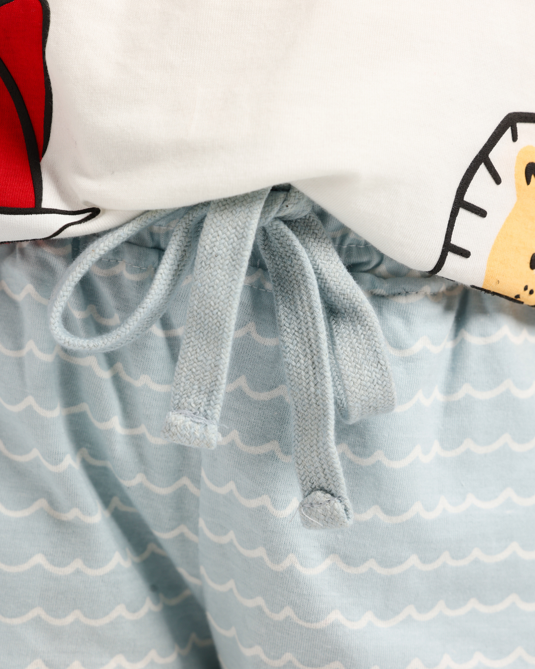 بيجاما أولادي أكمام ملونة و حيوانات سعيدة