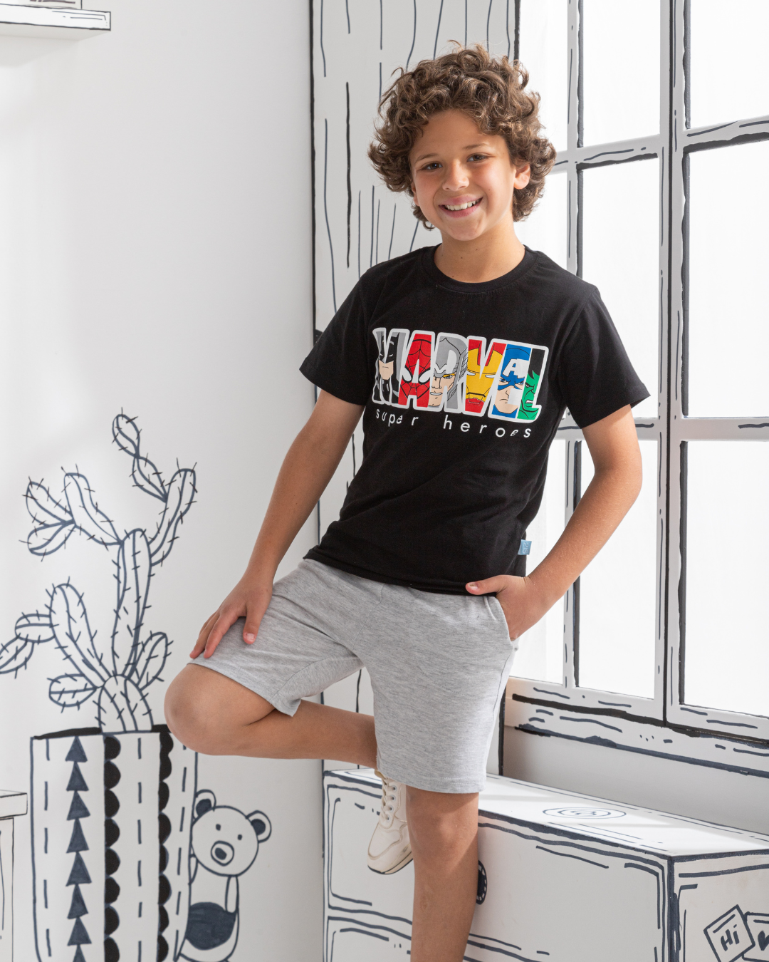 Marvel heroes بيجاما أولادي نُص كُم