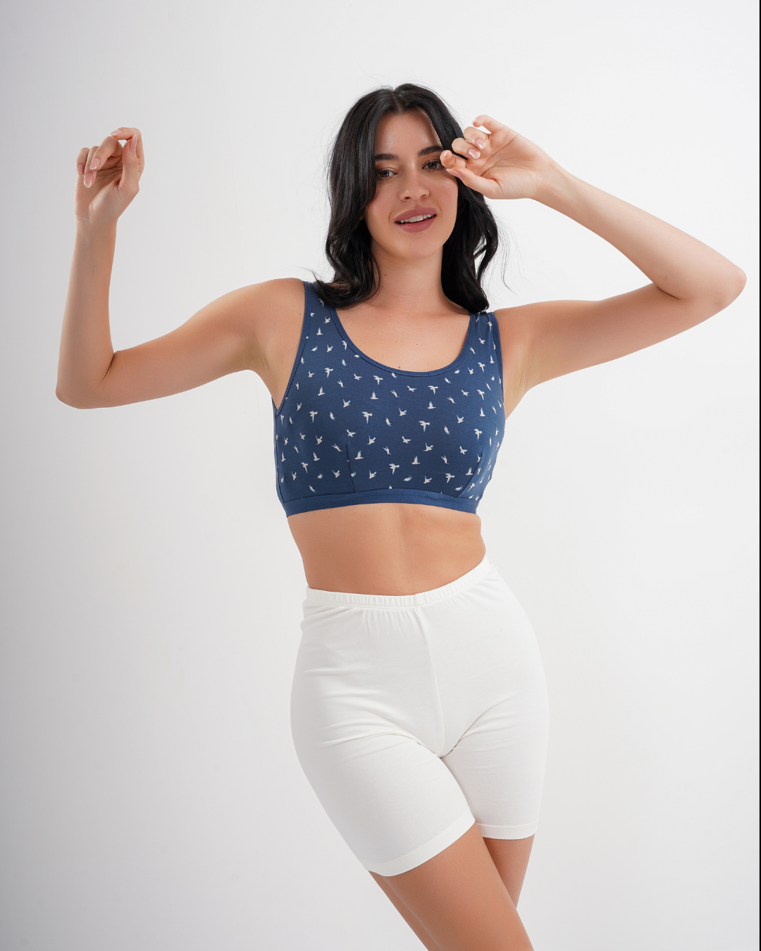 2S soft bra, wide strap, printed