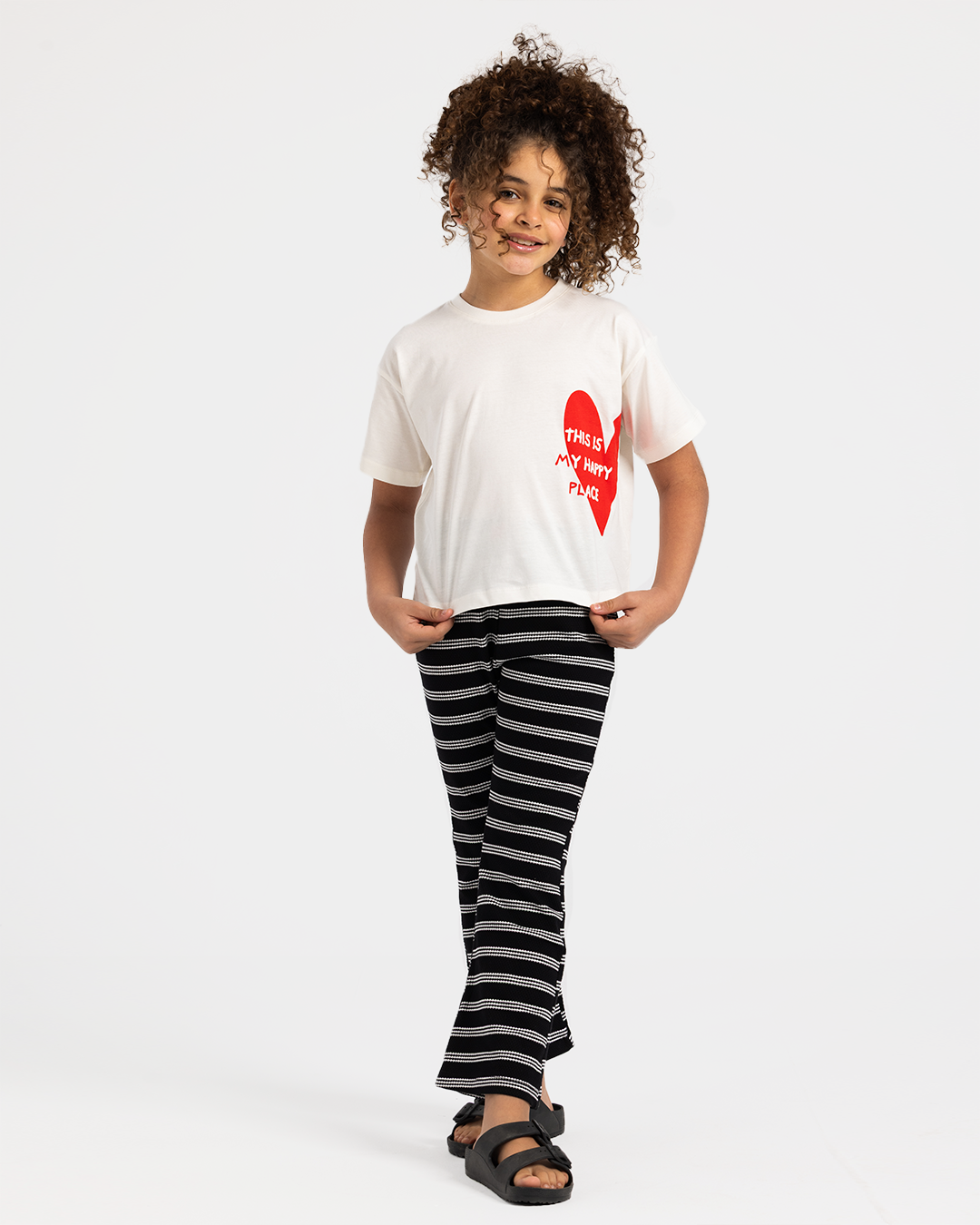 Elegant girls' pajamas in black and white