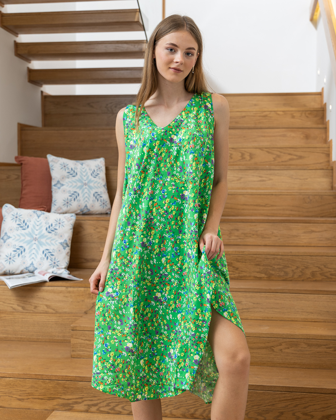 13 قميص فسكوز كات  قصير مشجر