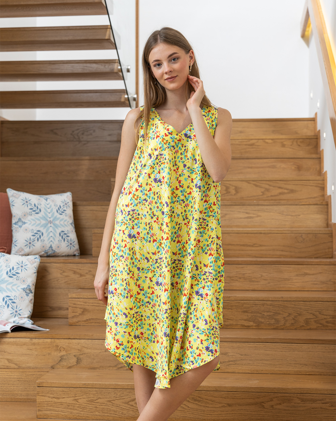 13 قميص فسكوز كات  قصير مشجر