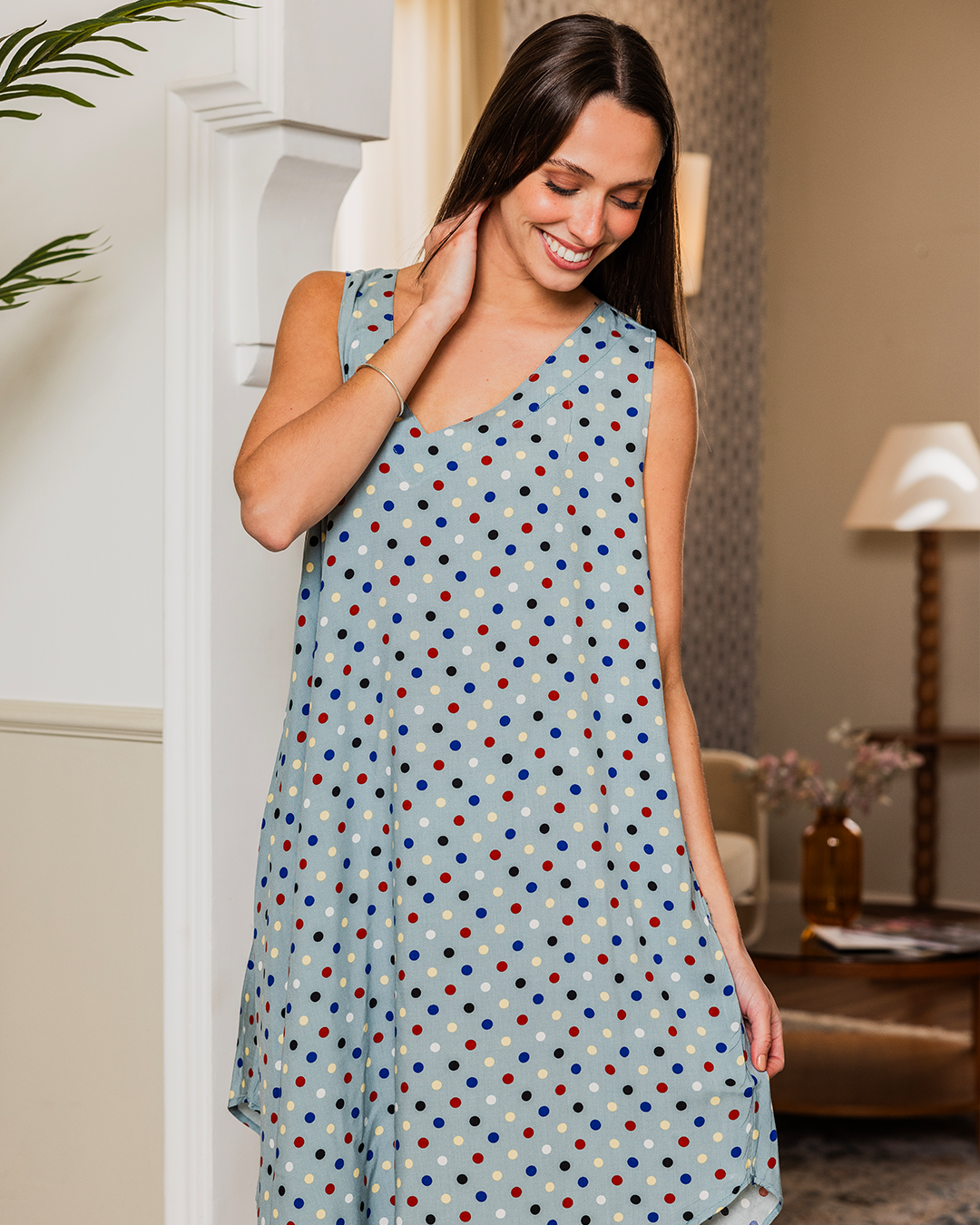 16 قميص فسكوز كات قصير مشجر