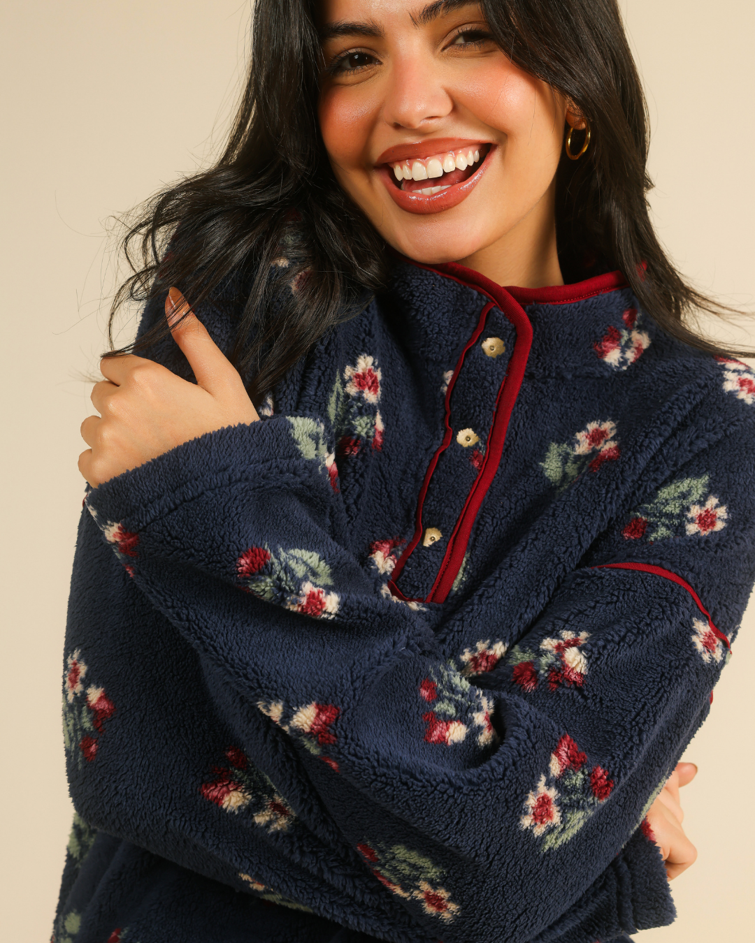 Women pajama in vintage flowers