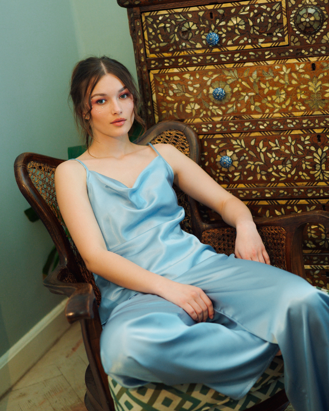 بيجاما بنطلون حمالة ساتان