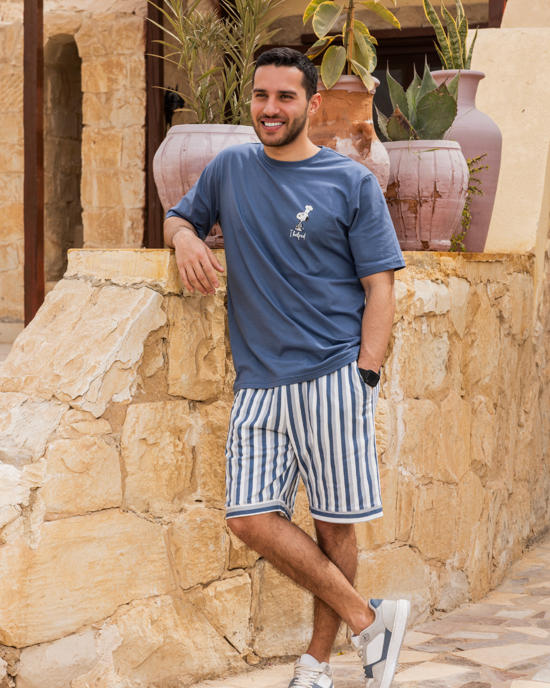 Eid Snoopy half sleeve pajamas shorts summer melton