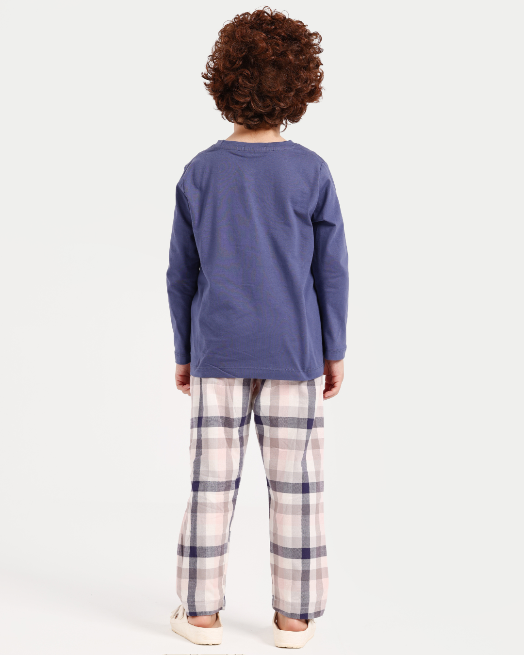 بيجاما أولادي كم طويل كاروهات الربيع