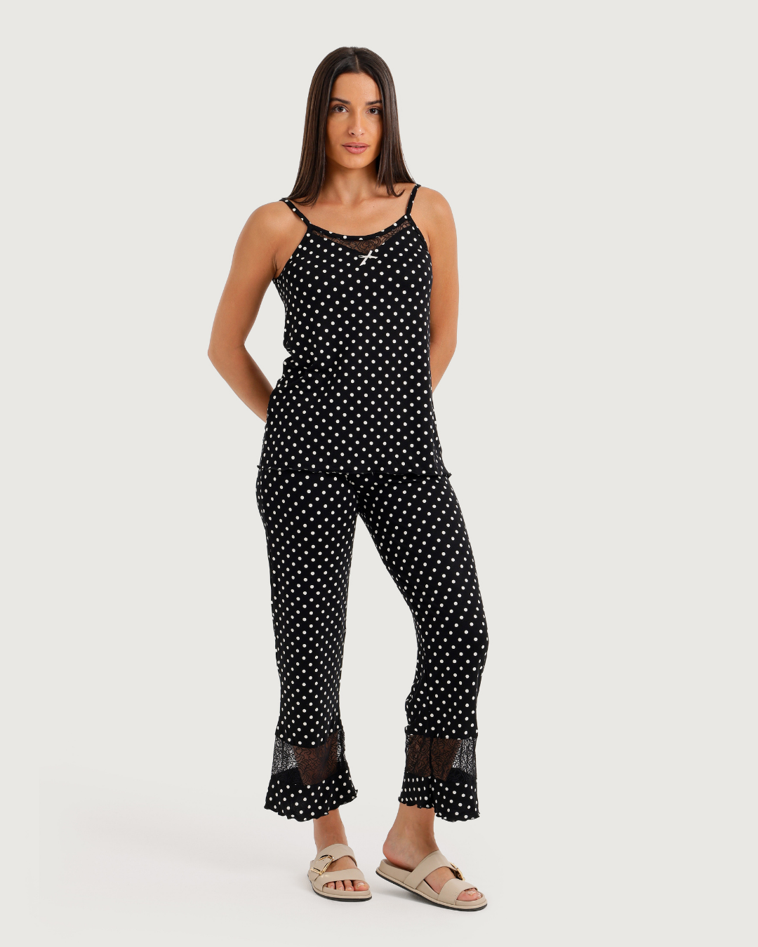 Women's Strap Printed Pants Pajamas