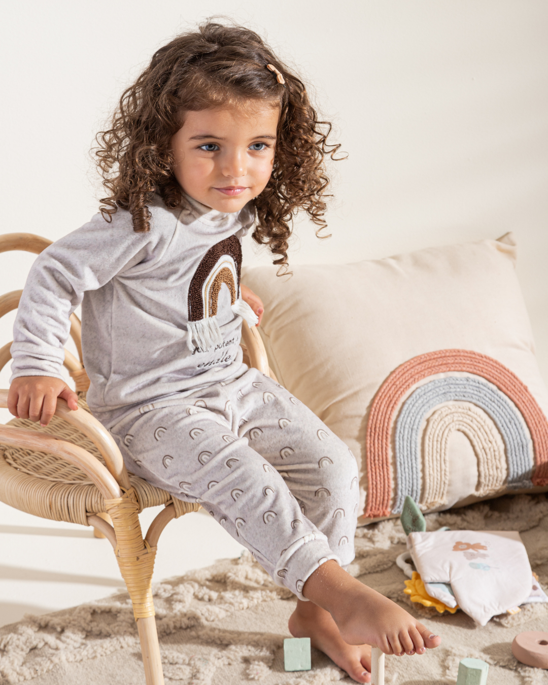 Elastin Soft Velvet Newborn boys pajama Bohoo Rainbow