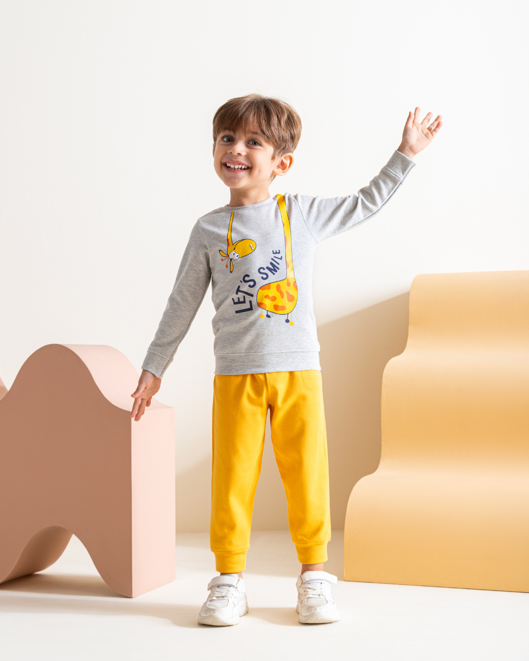 Let's Smile Boys' pajamas, interlock print set