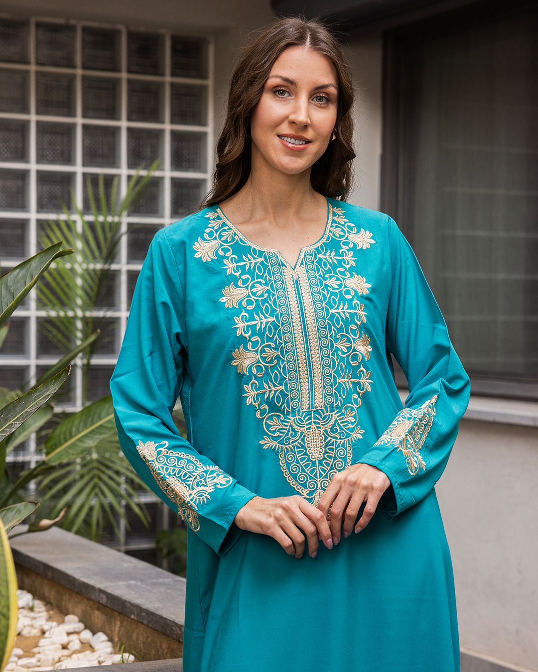 2 plain embroidered dacron shirt with sleeves