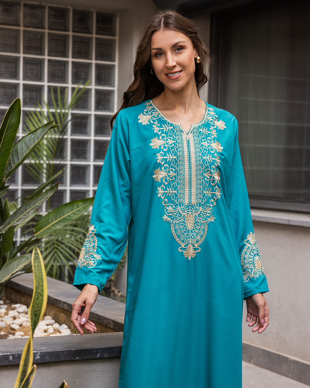 2 plain embroidered dacron shirt with sleeves