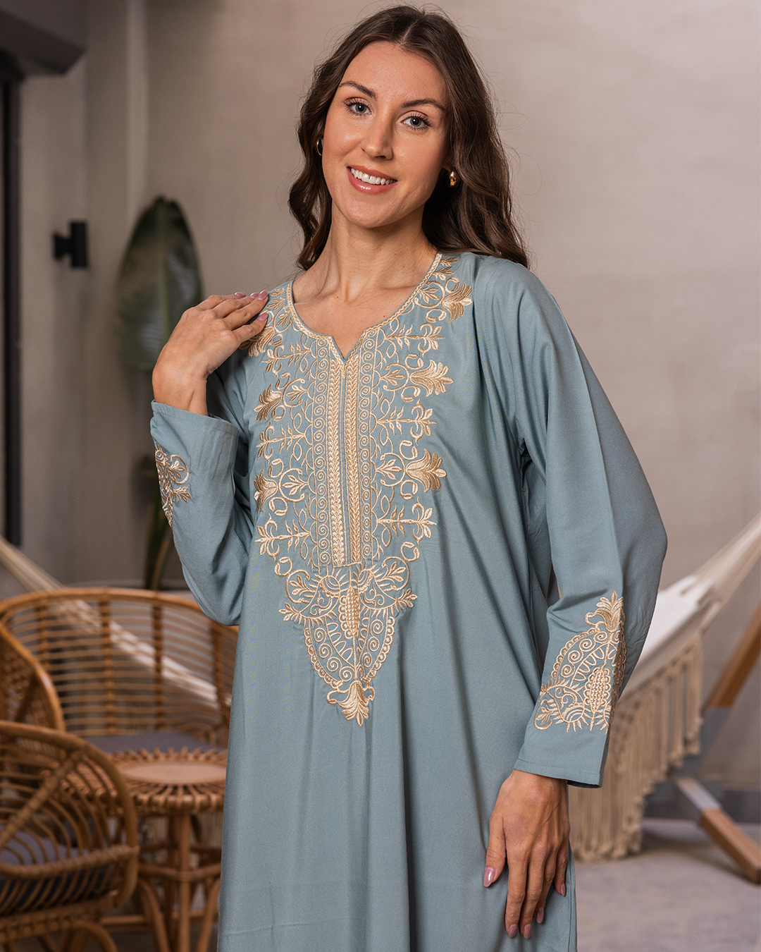 2 plain embroidered dacron shirt with sleeves