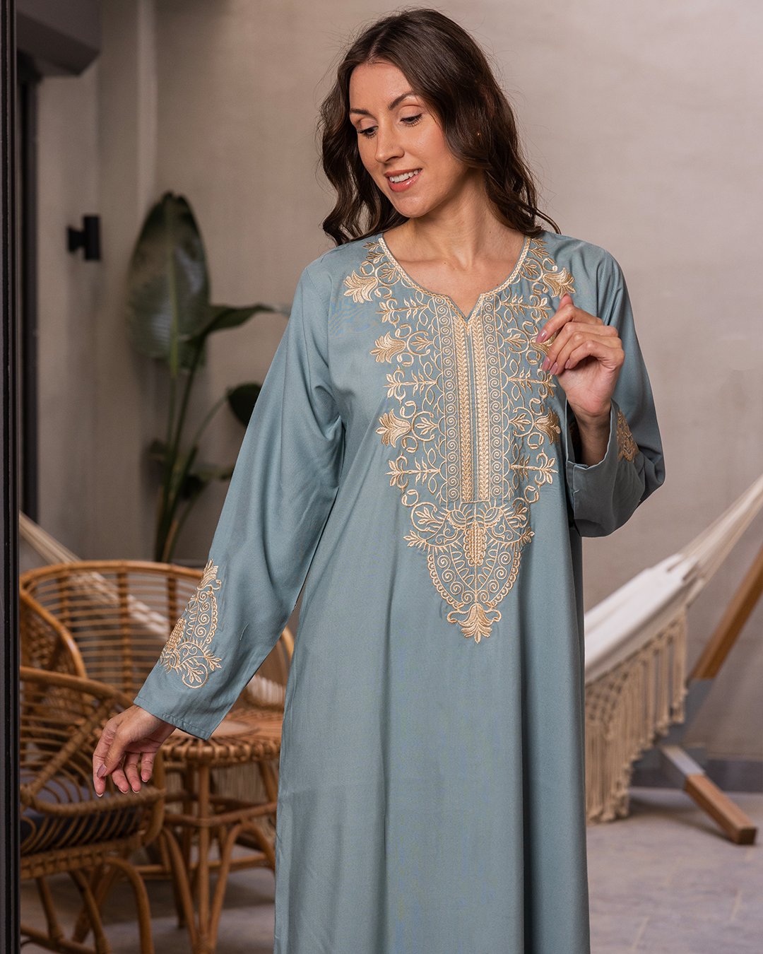 2 plain embroidered dacron shirt with sleeves