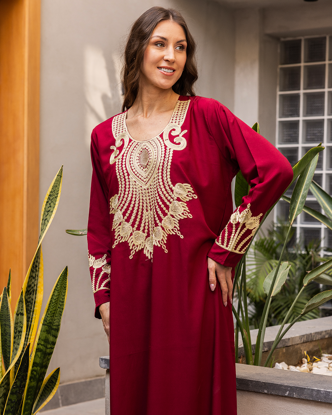 3  قميص داكرون سادة مطرز بكم