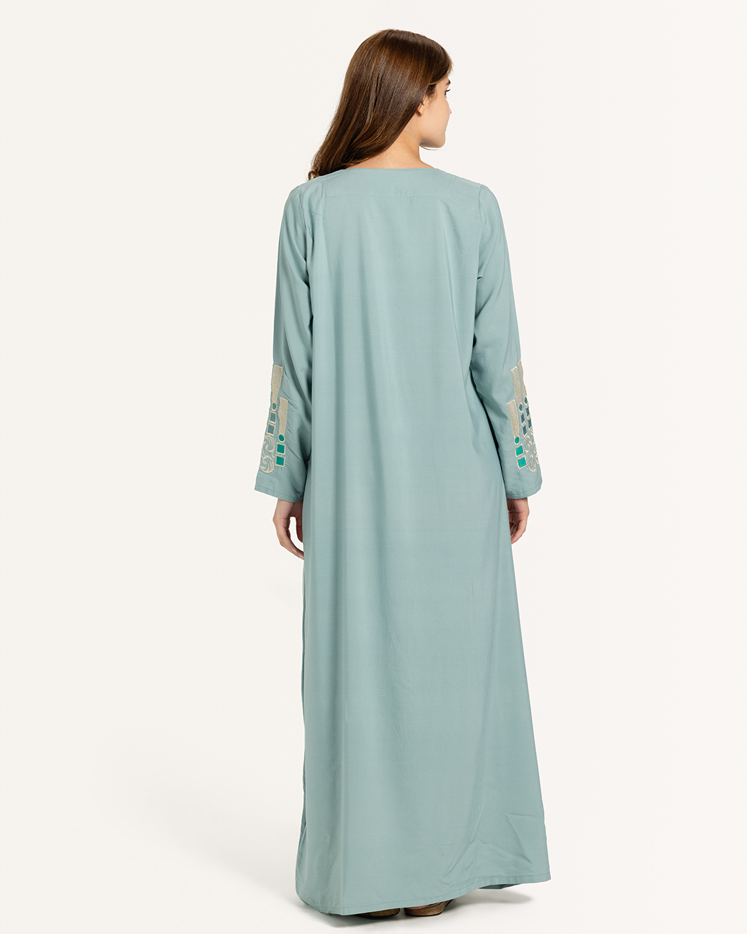 4 قميص داكرون سادة مطرز بكم