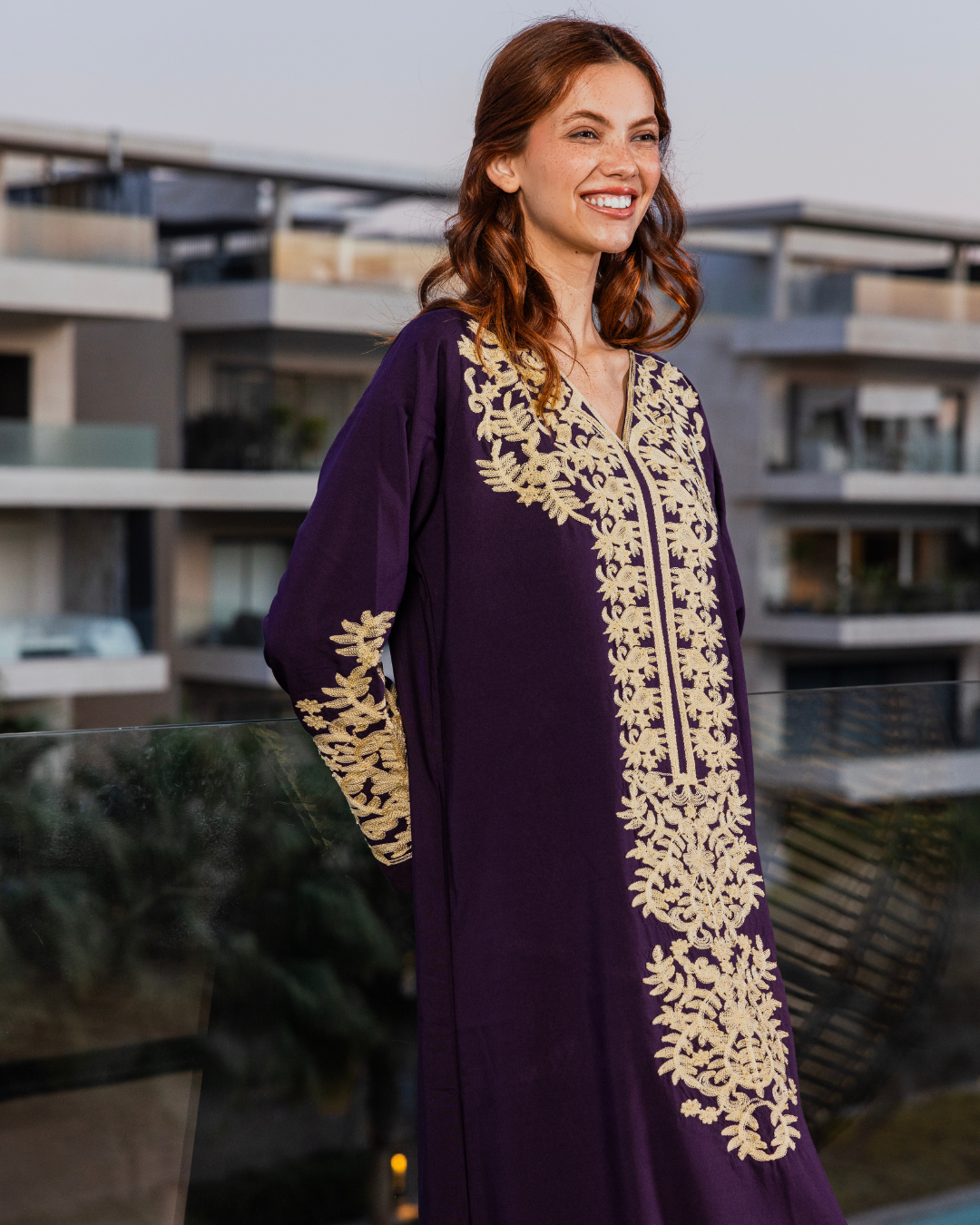 قميص داكرون سادة بكم مطرز طويل 9