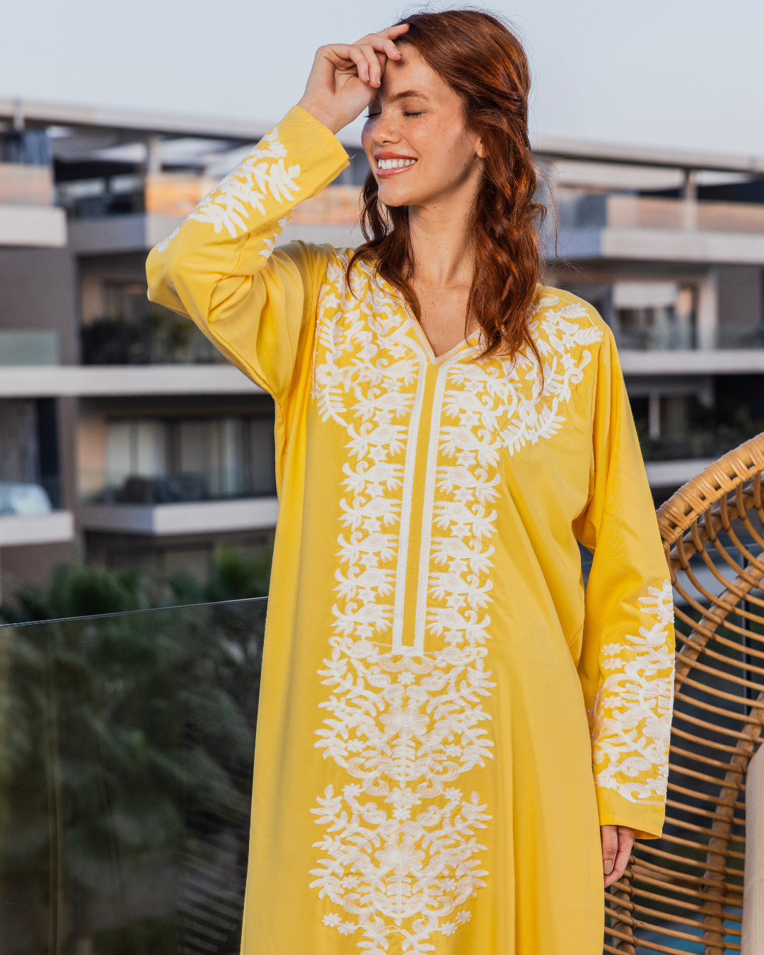 قميص داكرون سادة بكم مطرز طويل 9