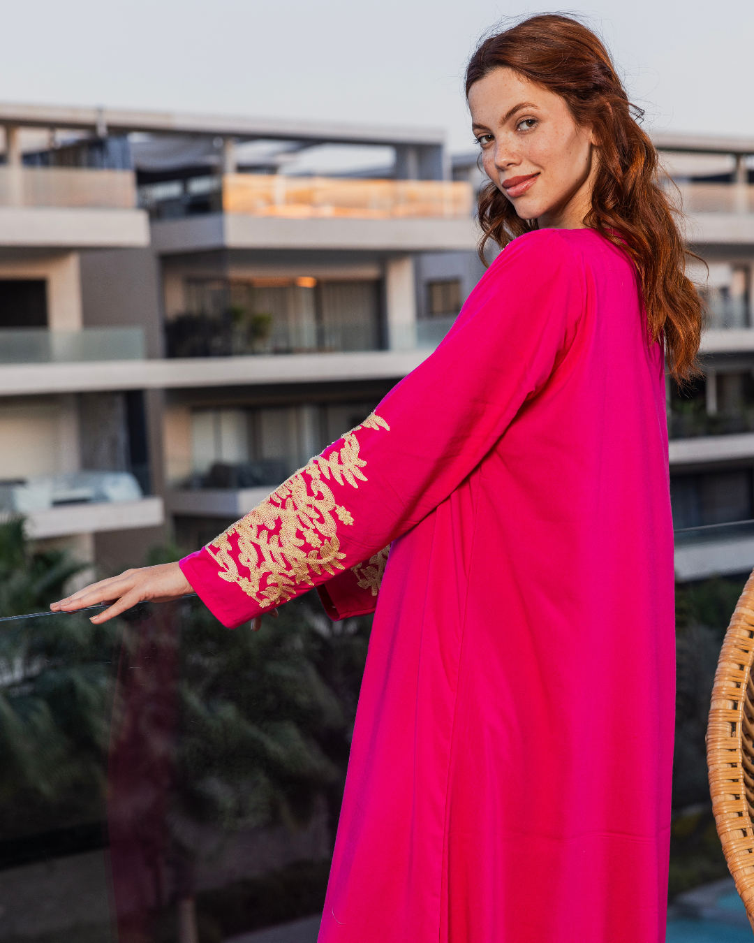 قميص داكرون سادة بكم مطرز طويل 9