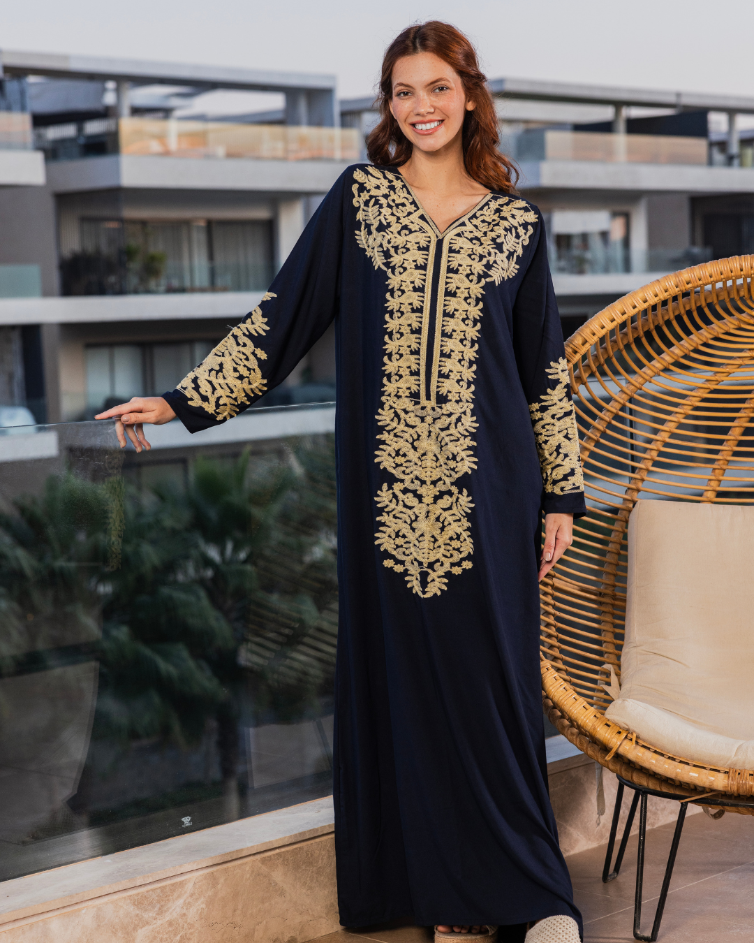 قميص داكرون سادة بكم مطرز طويل 9