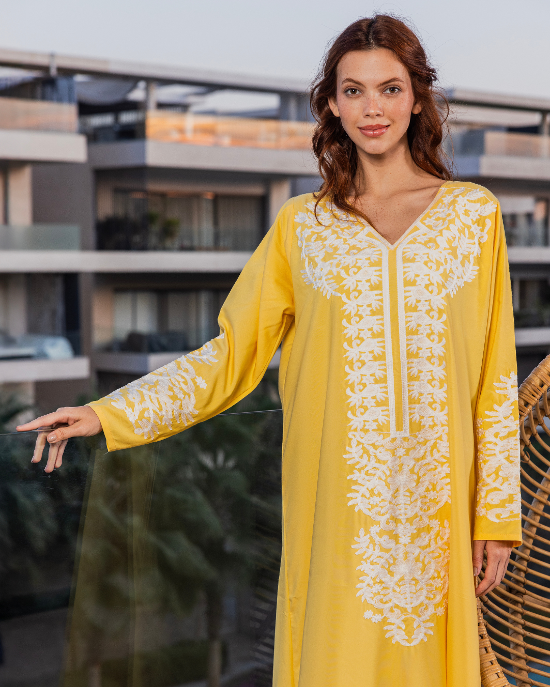 قميص داكرون سادة بكم مطرز طويل 9