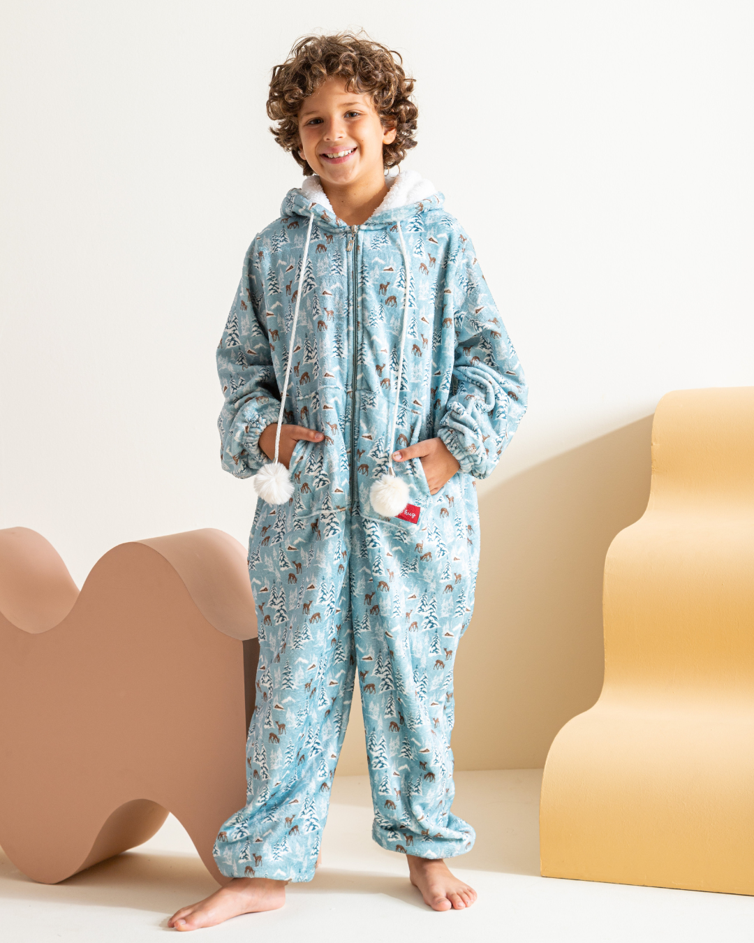 Deer With Snow جامب سوت اولادي بولار بكابيشون مطبوع