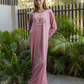 Sleep Women's long plush robe with word embroidery