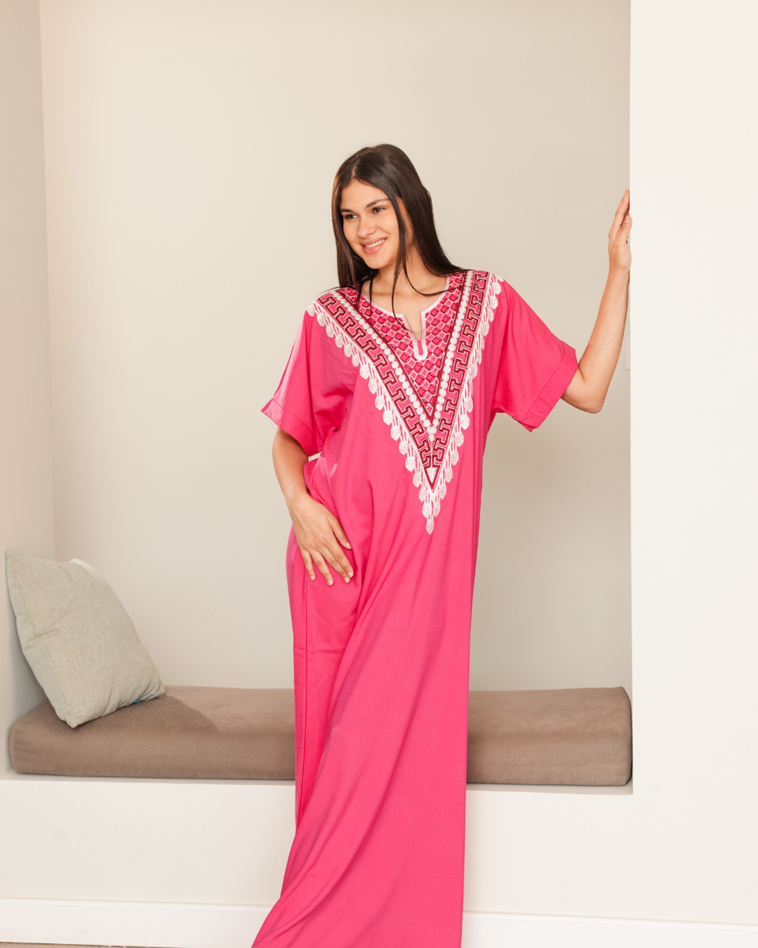 قميص داكرون نص كم مطرز 3