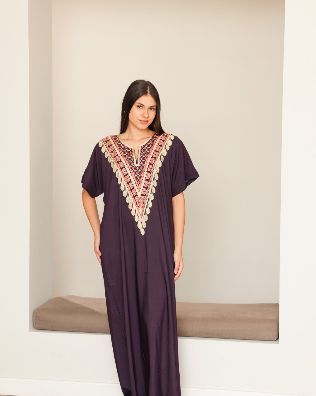 قميص داكرون نص كم مطرز 3