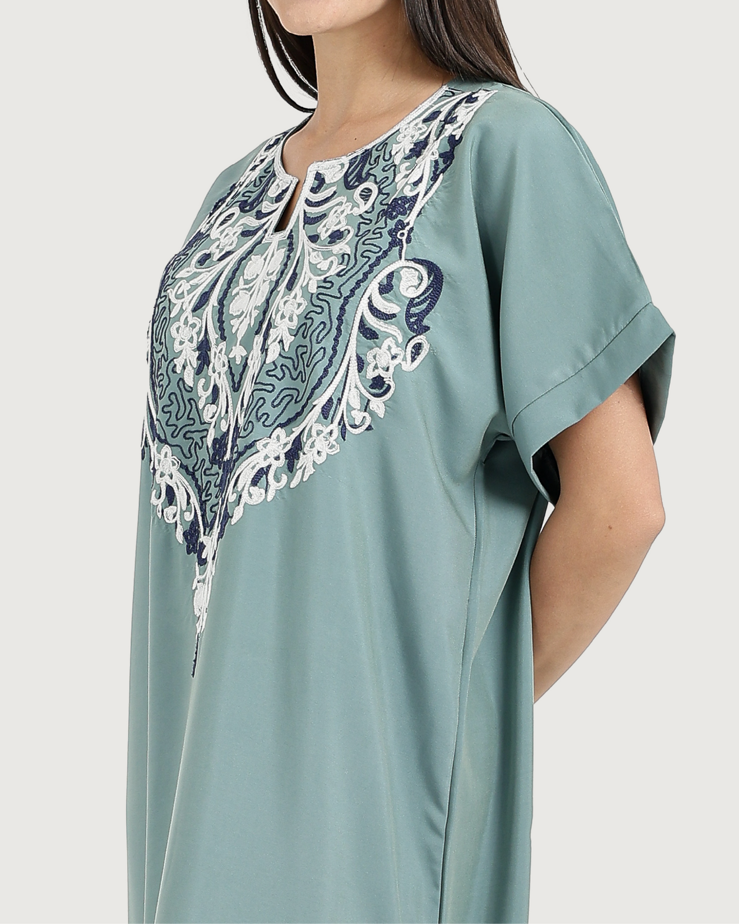 Half-Sleeve Embroidered Dacron Shirt 6