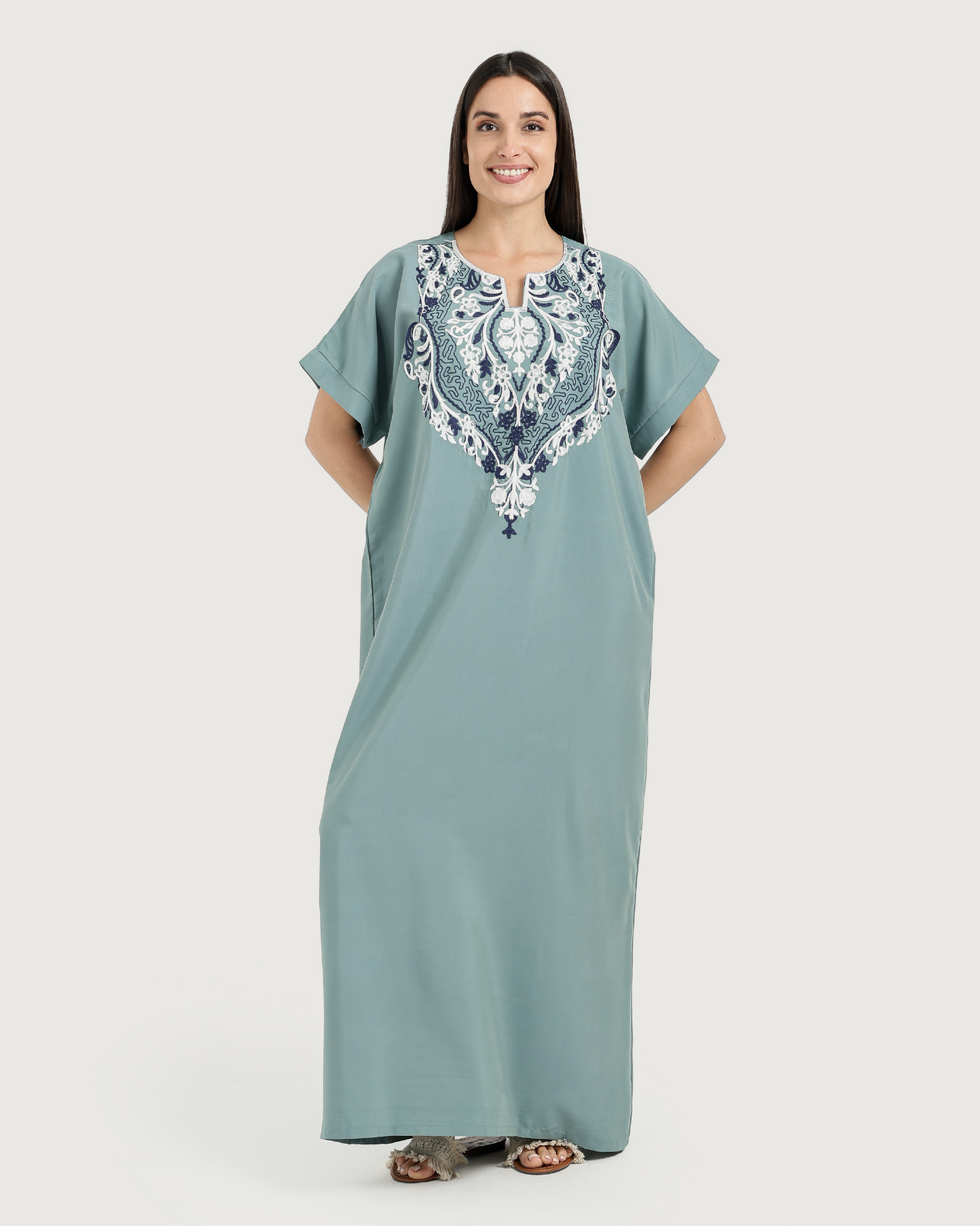 Half-Sleeve Embroidered Dacron Shirt 6