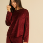 Women pajama set in burgundy stars