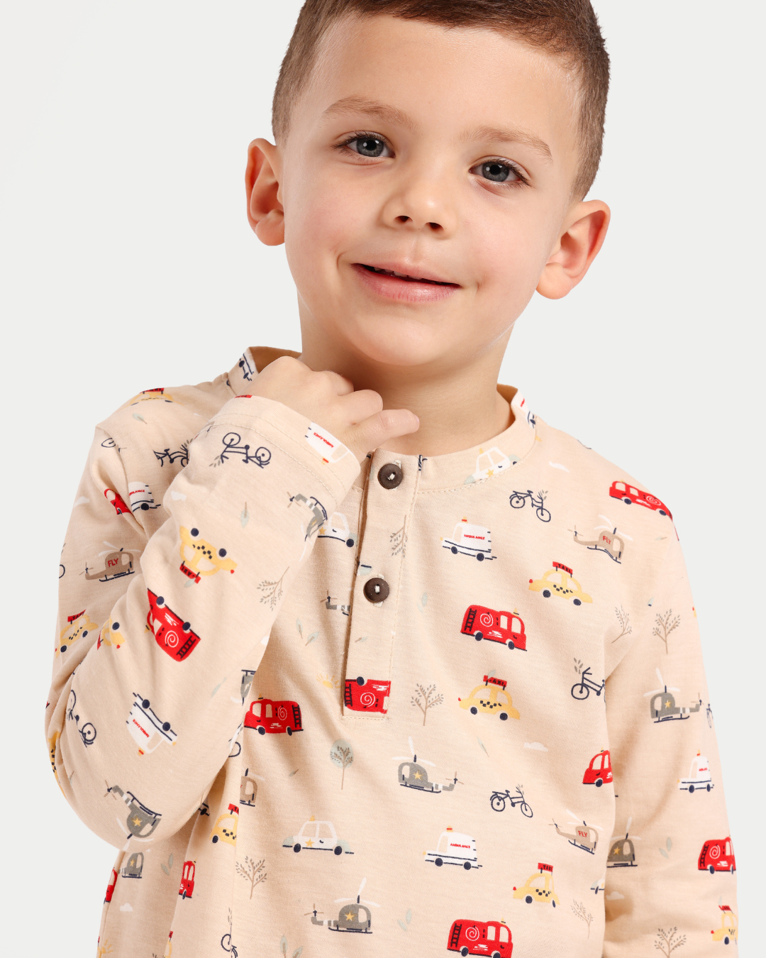 بيجاما أولادي بزراير مغامرات السيارات