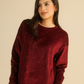 Women pajama set in burgundy stars