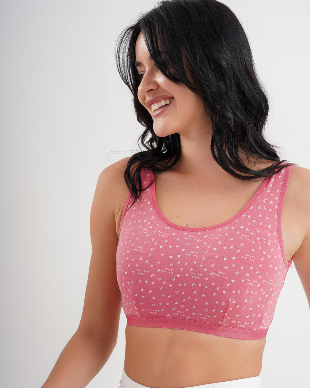 2S soft bra, wide strap, printed