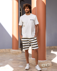 Snoopy and his nice friend بيجاما رجالي نص كم