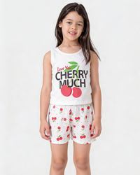 Cherry girls' cut and shorts pajama