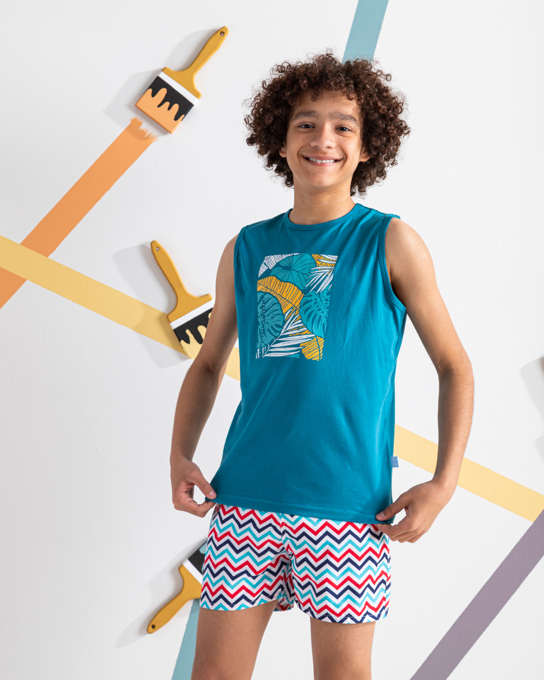 the colors of jungle تيشرت اولادي كت قطن 100%