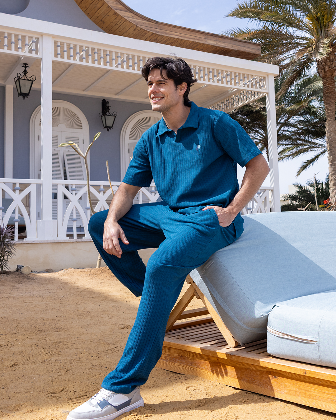 بيجاما نص كم و بنطلون جاكارد