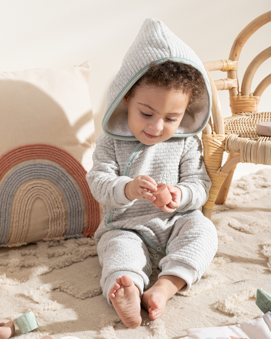 Parrot Love Baby boy Jaquard Hoodie jumpsuit