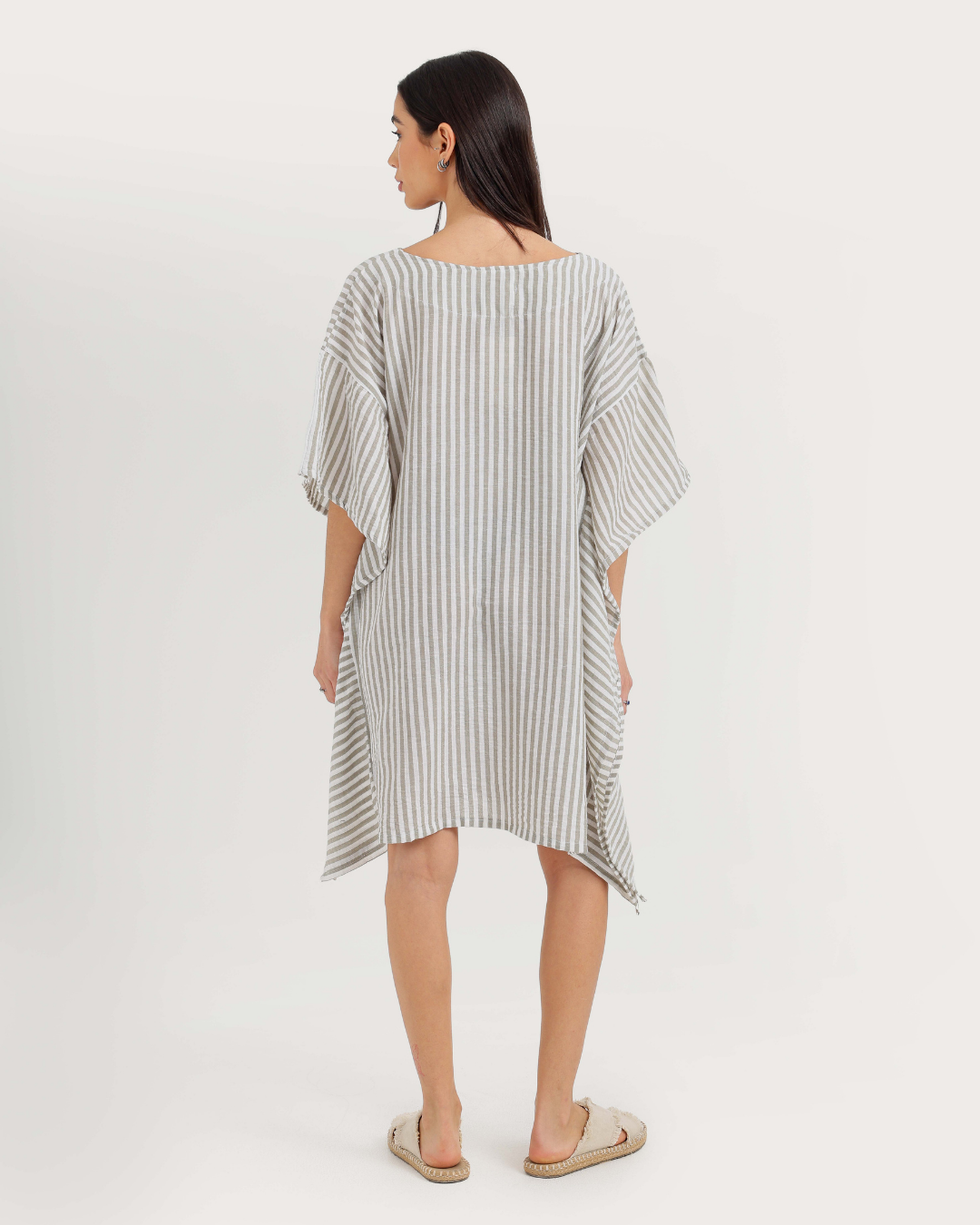 Women's Short Striped Dress with Short Sleeves
