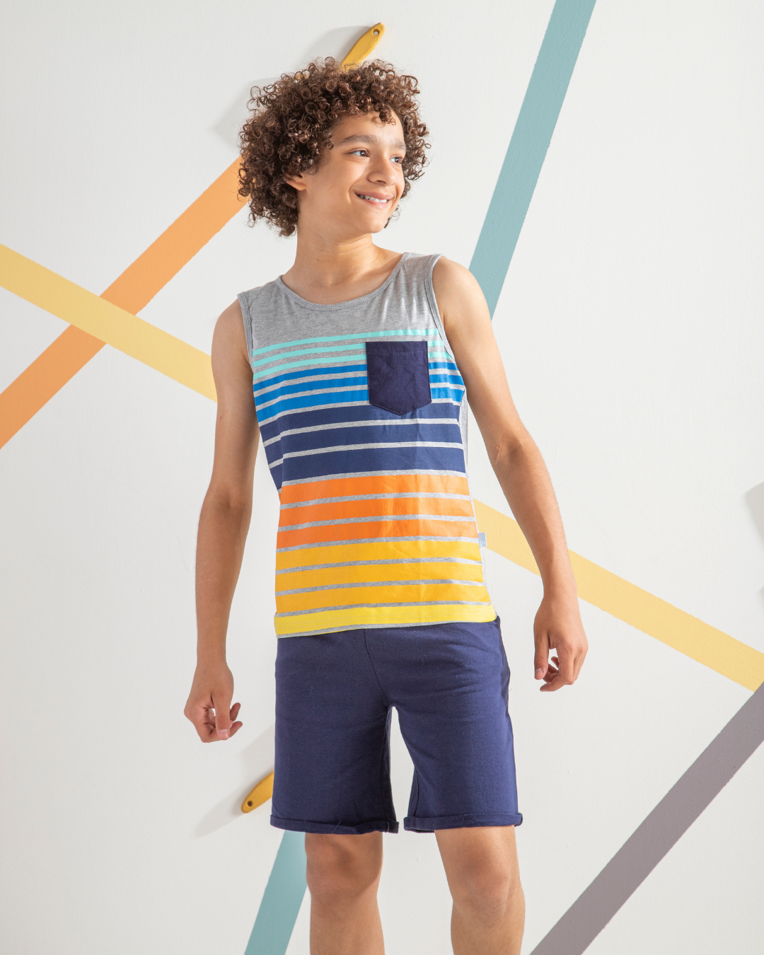 stripe بيجاما شورت اولادي جونيور