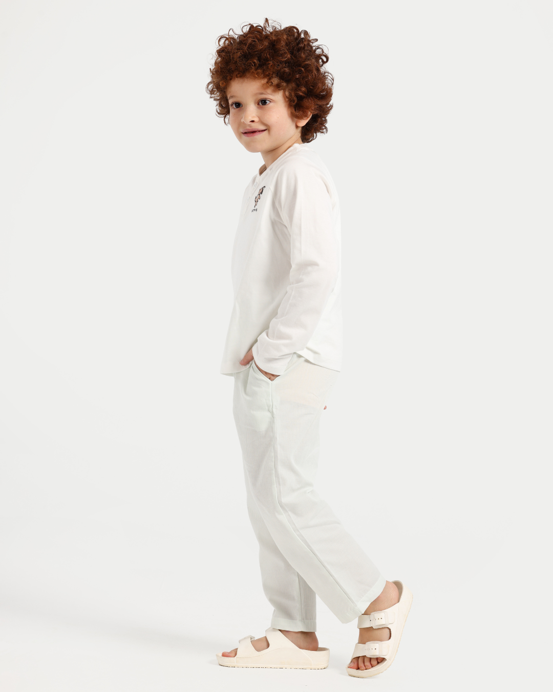 بيجاما أطفال ولادى بزراير و كُم طويل كائنات الربيع