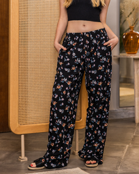 بنطلون فسكوز حريمي  ورد