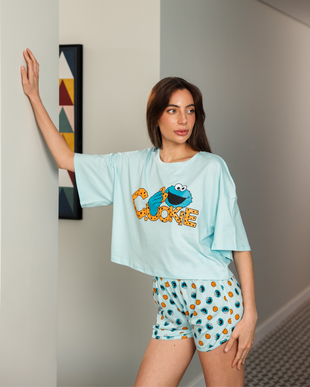 بيجاما حريمي اوفر سايز كوكيز