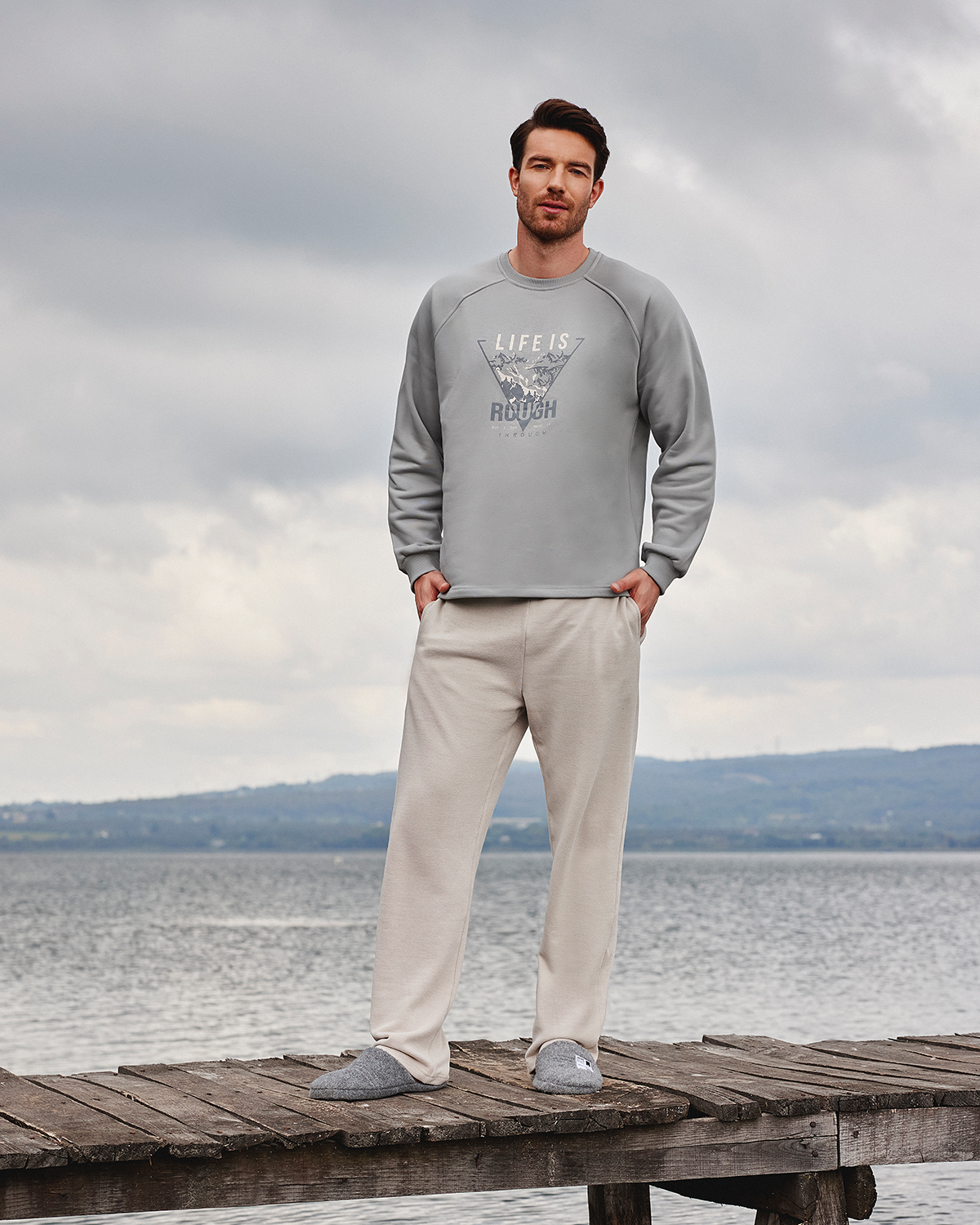 Jacquard men's trousers