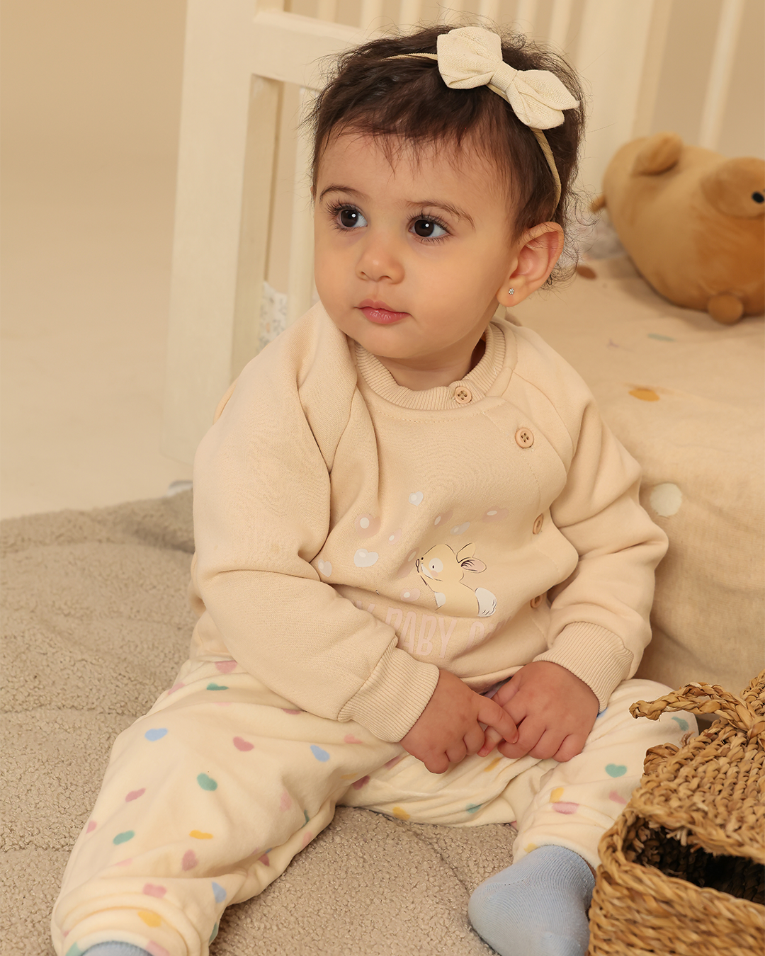 Girls' Small Heart Print Pajamas